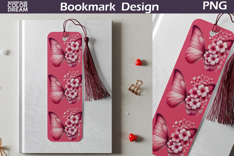 Butterfly Floral Bookmark | Botanical Butterfly Bookmark
