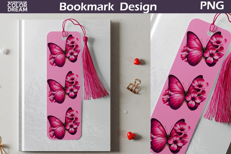 Butterfly Floral Bookmark | Botanical Butterfly Bookmark