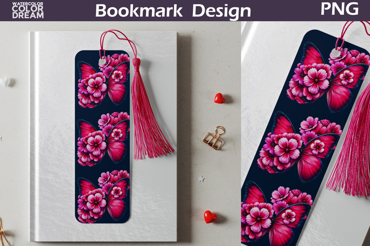 Butterfly Floral Bookmark | Botanical Butterfly Bookmark