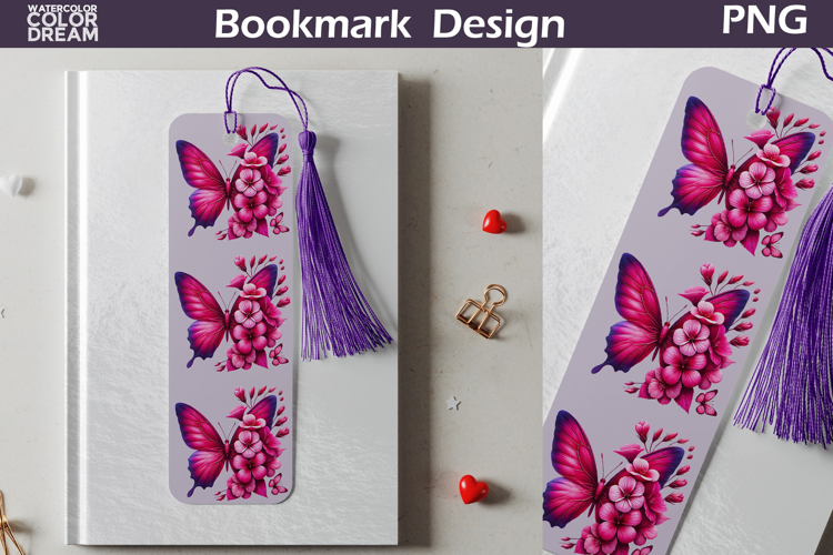 Butterfly Floral Bookmark | Botanical Butterfly Bookmark