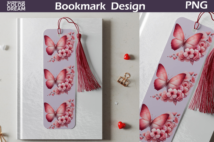 Butterfly Floral Bookmark | Botanical Butterfly Bookmark