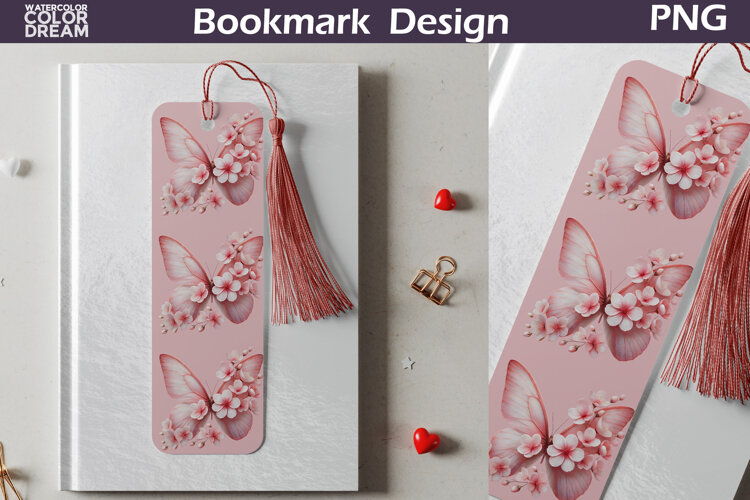 Butterfly Floral Bookmark | Botanical Butterfly Bookmark example image 1