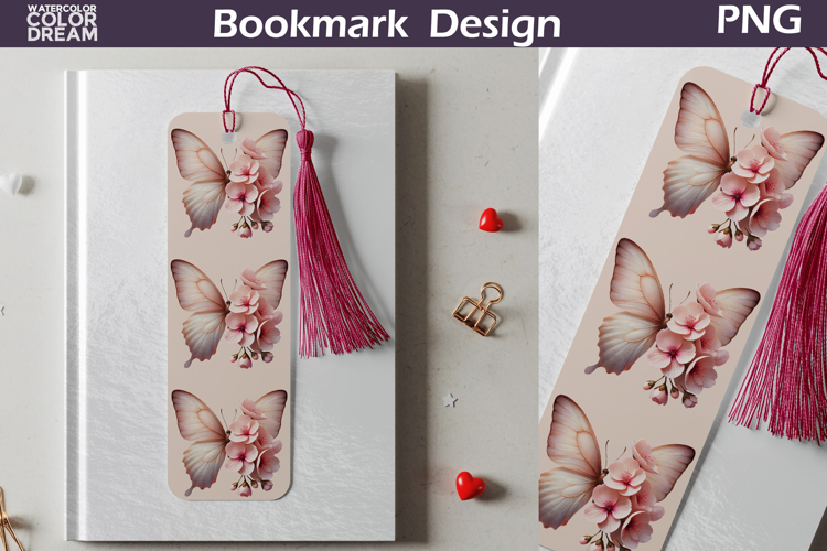 Butterfly Floral Bookmark | Botanical Butterfly Bookmark