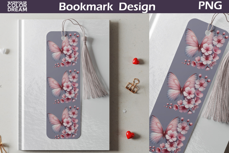 Butterfly Floral Bookmark | Botanical Butterfly Bookmark
