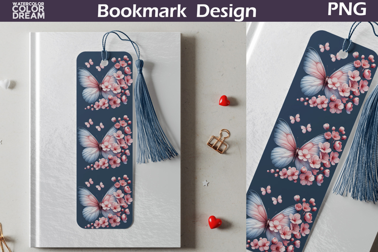 Butterfly Floral Bookmark | Botanical Butterfly Bookmark