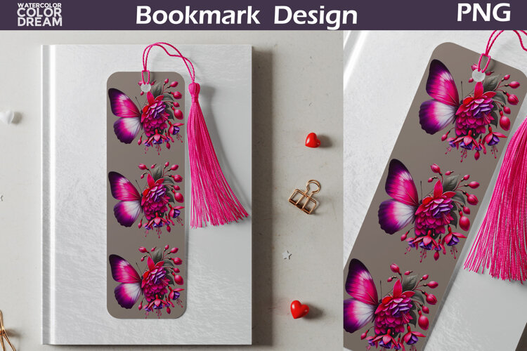 Butterfly Floral Bookmark | Botanical Butterfly Bookmark example image 1