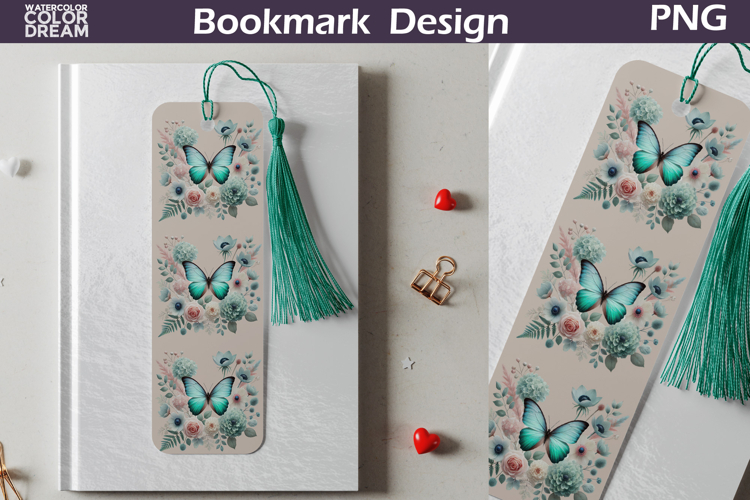 Butterfly Floral Bookmark | Botanical Butterfly Bookmark