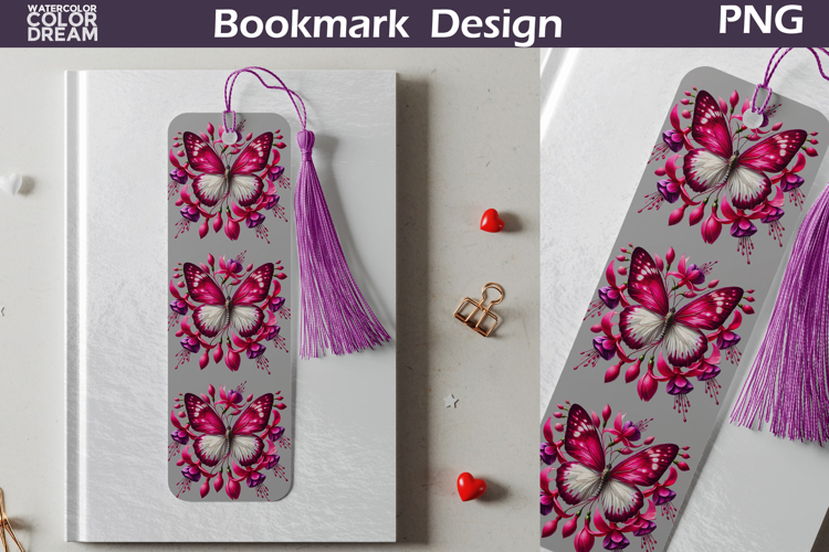 Butterfly Floral Bookmark | Botanical Butterfly Bookmark