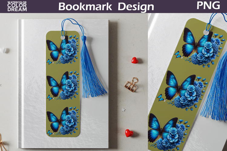 Butterfly Floral Bookmark | Botanical Butterfly Bookmark