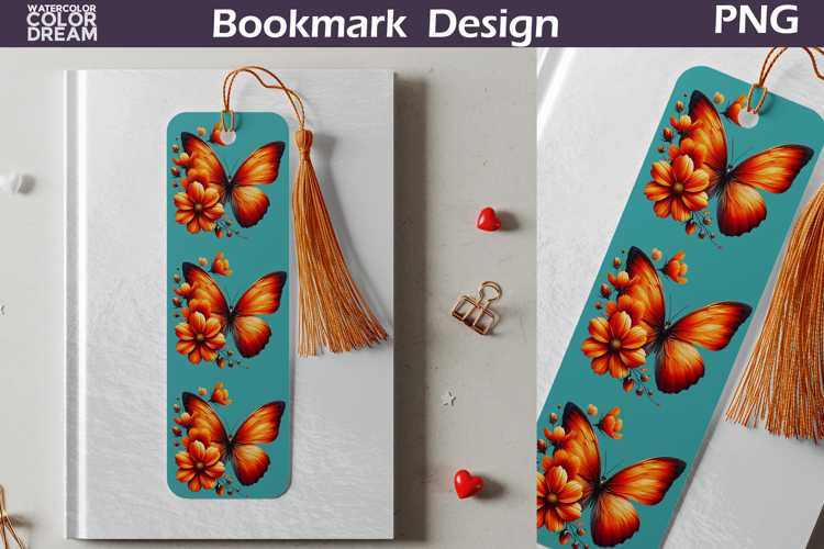 Butterfly Floral Bookmark | Botanical Butterfly Bookmark