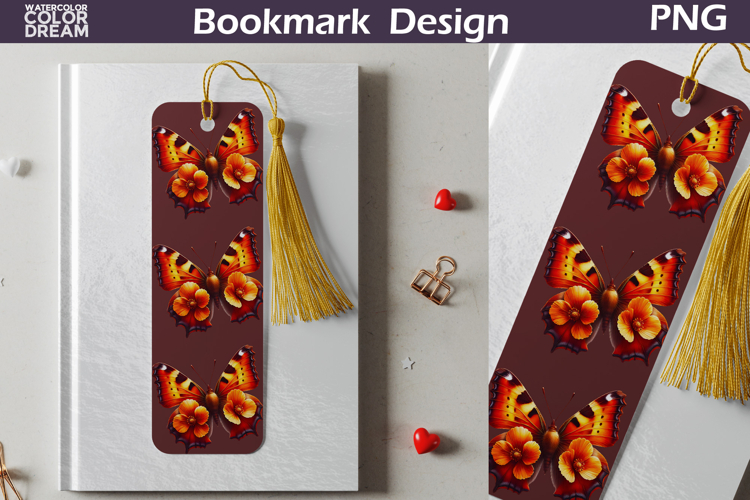 Butterfly Floral Bookmark | Botanical Butterfly Bookmark