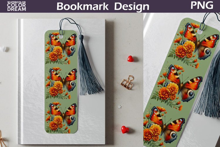 Butterfly Floral Bookmark | Botanical Butterfly Bookmark