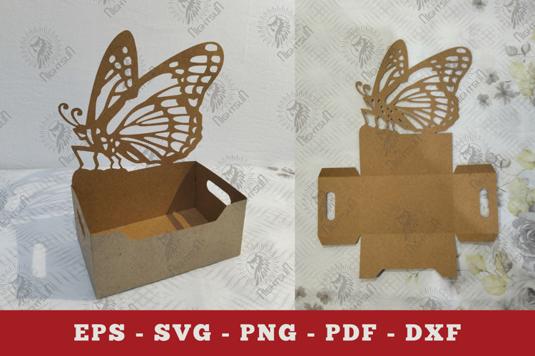 Butterfly Box Display Papercut SVG