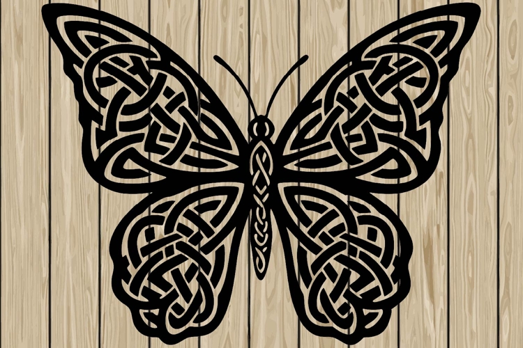Butterfly celtic stencil silhouette SVG