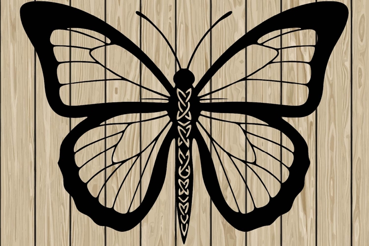 Butterfly celtic stencil silhouette SVG