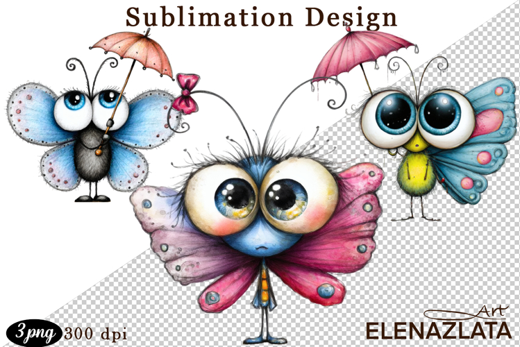 Cute Summer Flowers with Butterflies | Floral Clipart PNG