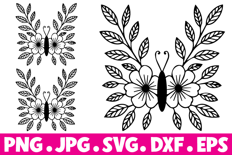 Butterfly Clipart Floral Butterfly SVG Butterfly Flower