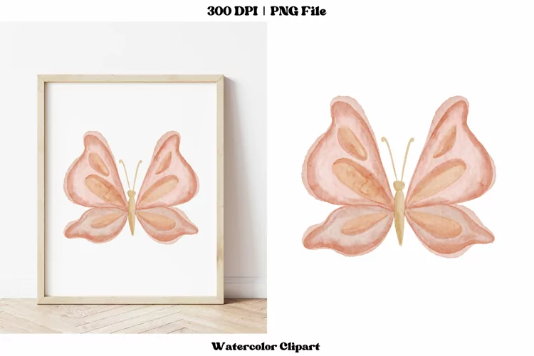 Butterfly Clipart | Watercolor Butterfly Png | Boho Moth Png