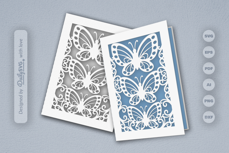 Butterfly Cutway Greeting Card SVG