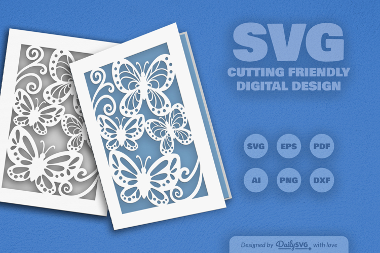 Butterfly Cutway Greeting Card SVG