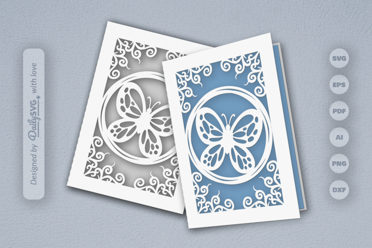 Butterfly Cutway Greeting Card SVG