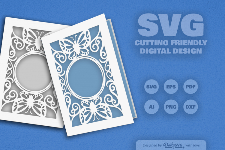 Butterfly Cutway Greeting Card SVG