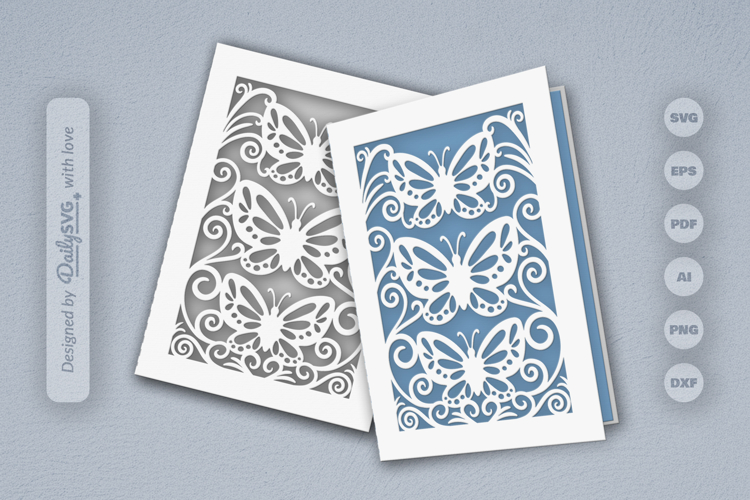 Butterfly Cutway Greeting Card SVG