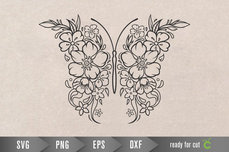 Butterfly Flowers Svg Image 22