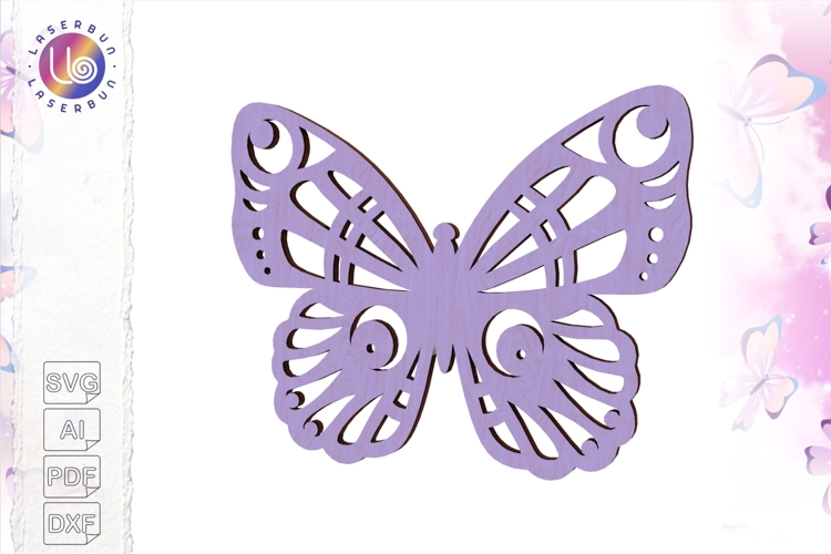 Detailed Butterfly SVG for Laser Cutting and Crafts
