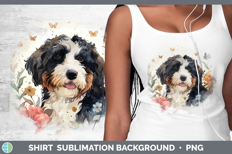 Butterfly Dog Bernedoodle Dog Shirt Sublimation Sublimation