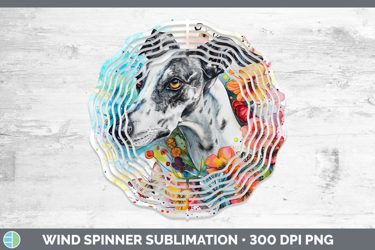 Butterfly Dog Greyhound Wind Spinner Sublimation Spinner Des