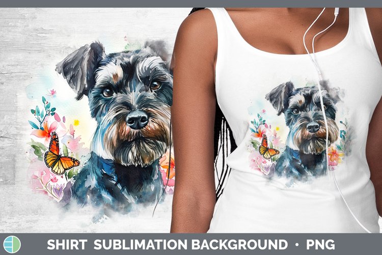 Butterfly Dog Miniature Schnauzer Dog Shirt Sublimation Subl