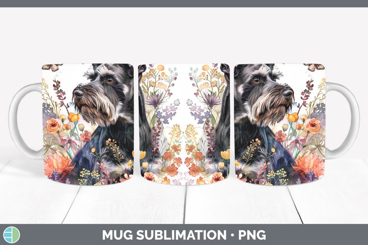 Butterfly Dog Standard Schnauzer Dog Mug Wrap Sublimation Co
