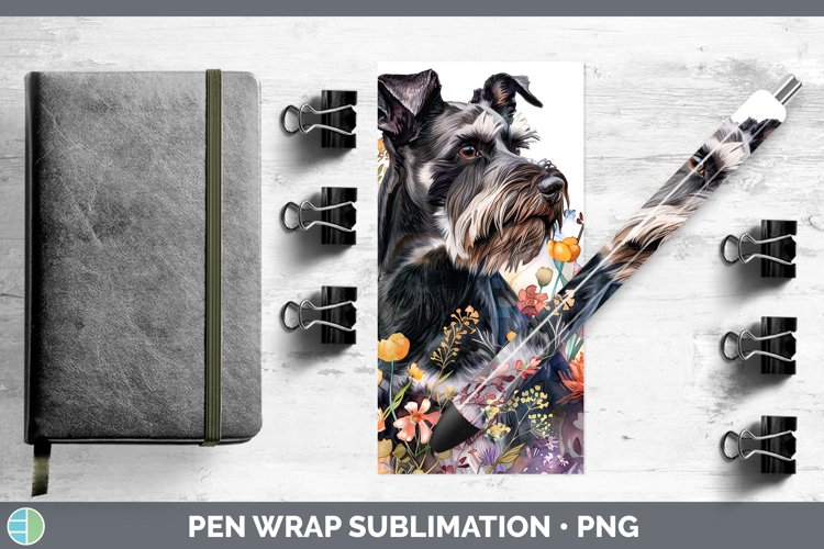 Butterfly Dog Standard Schnauzer Dog Pen Wrap Sublimation Pe