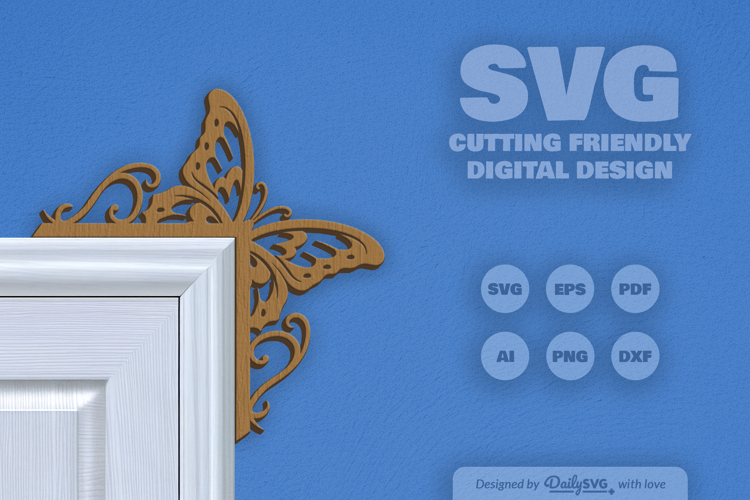 Butterfly Door Corner Laser Cut SVG