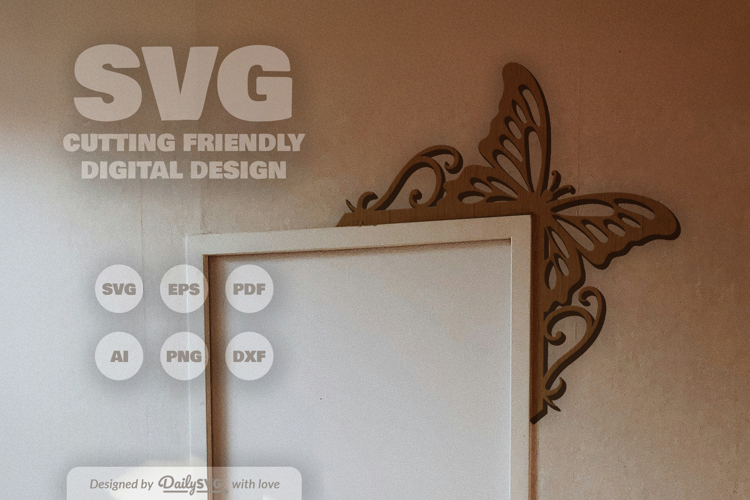 Butterfly Door Corner Laser Cut SVG
