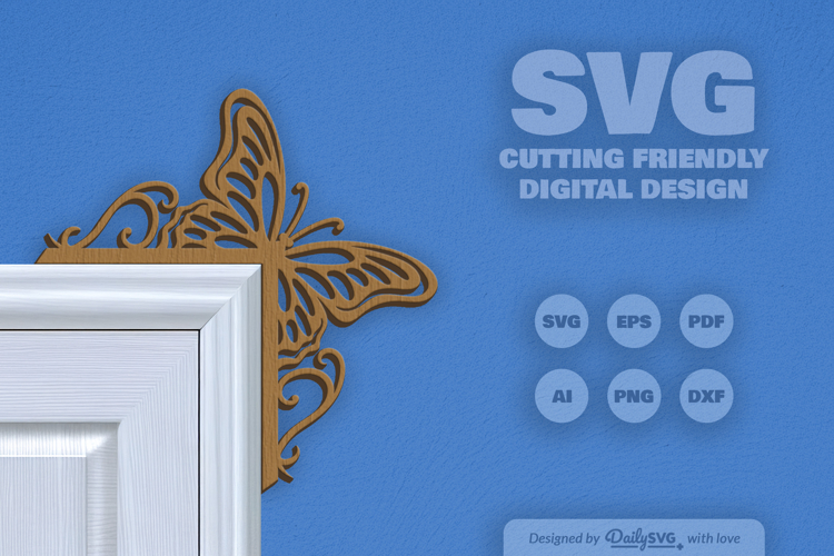 Butterfly Door Corner Laser Cut SVG
