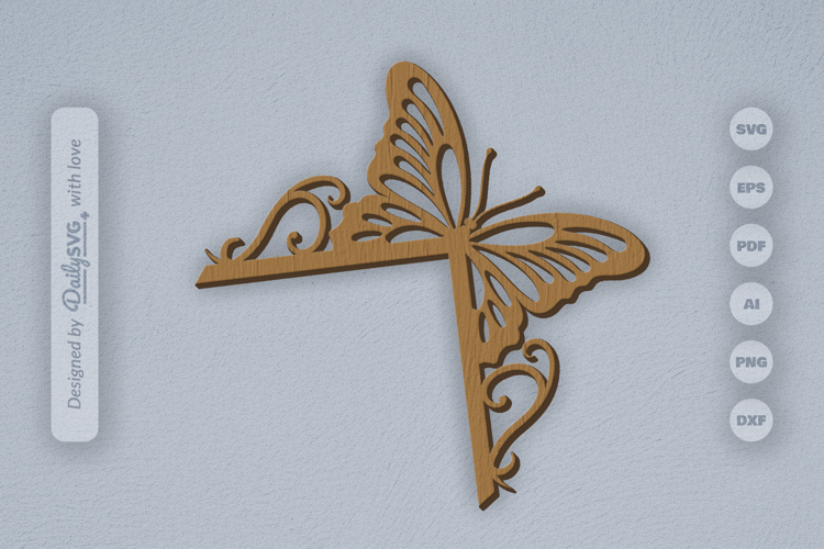 Butterfly Door Corner Laser Cut SVG