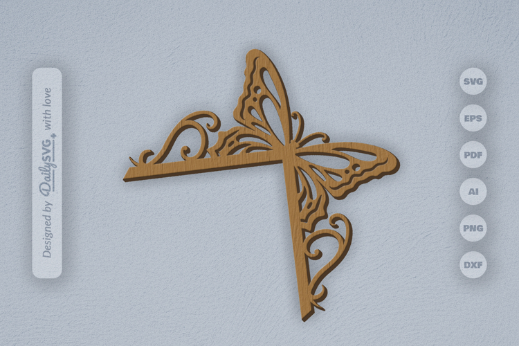 Butterfly Door Corner Laser Cut SVG