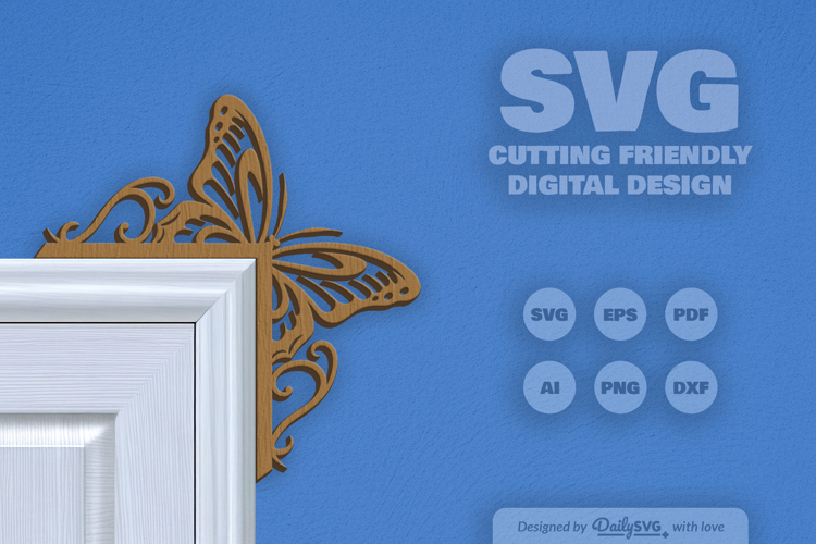 Butterfly Door Corner Laser Cut SVG