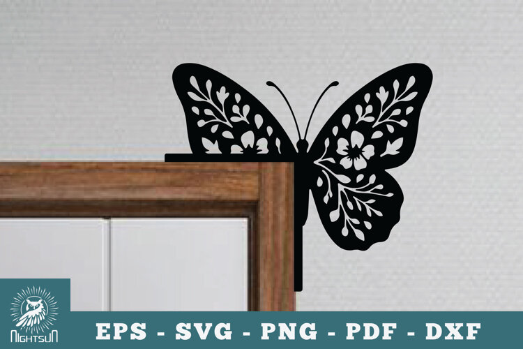 Butterfly Door Corner Lasercut SVG example image 1