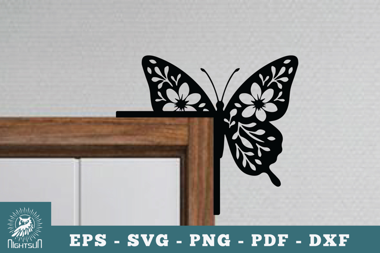 Butterfly Door Corner Lasercut SVG