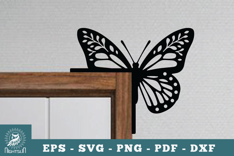 Butterfly Door Corner Lasercut SVG example image 1