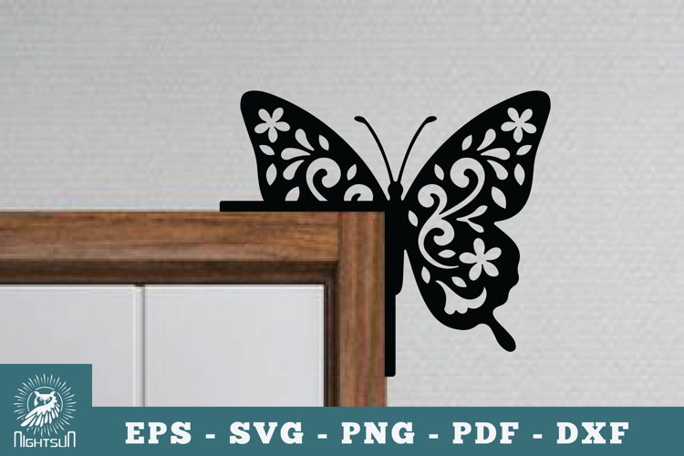 Butterfly Door Corner Lasercut SVG