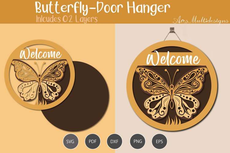 Butterfly Door Hanger / Welcome