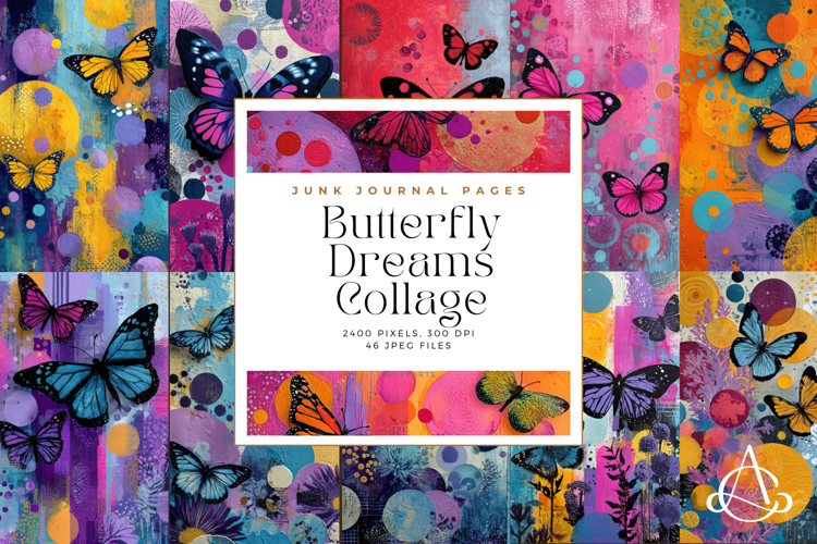 Butterfly Dreams Collage Junk Journal Pages