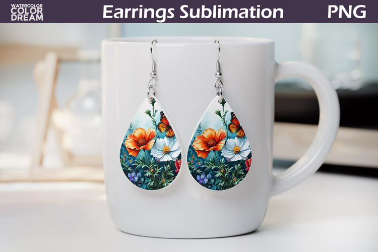 Butterfly Teardrop Earrings | Butterfly Floral Earrings