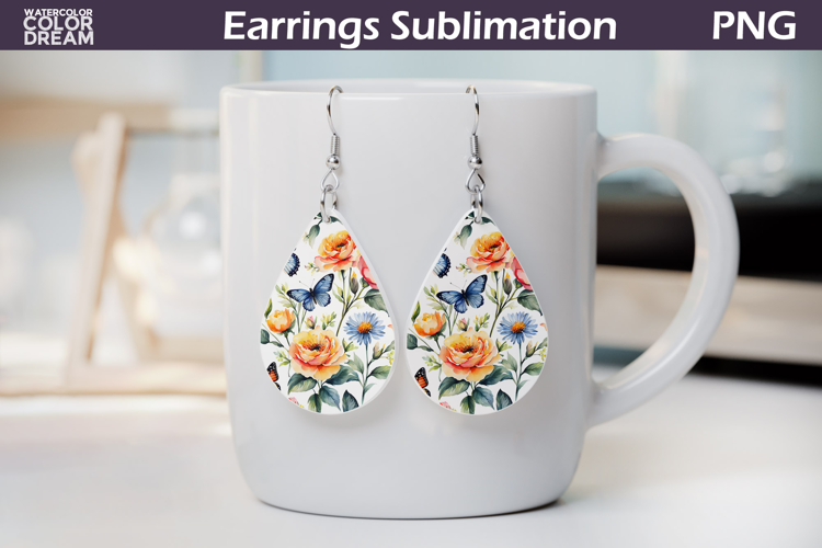 Butterfly Teardrop Earrings | Butterfly Floral Earrings