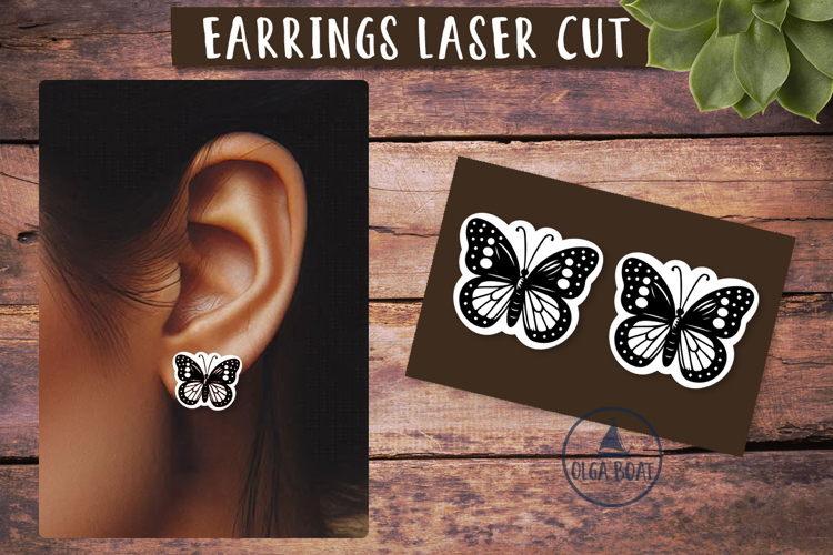Butterfly earrings svg Summer Laser cut file
