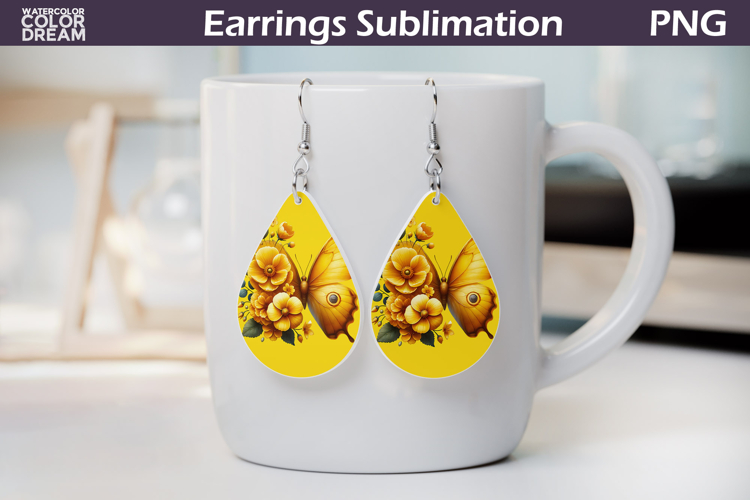 Butterfly Floral Teardrop Earrings | Butterfly Flowers